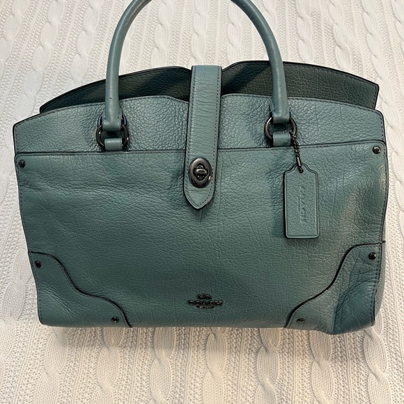 Coach Handbags - Coach Teal Leather Satchel